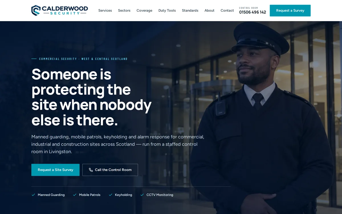 Security services website design