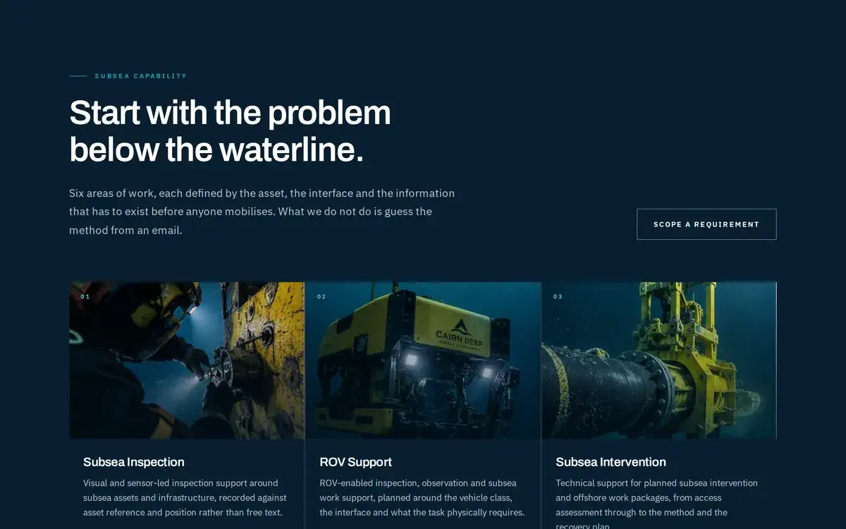Engineering capability page design