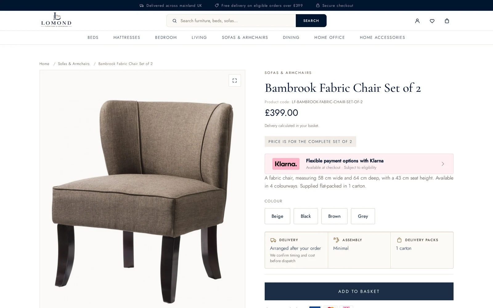 Product page design