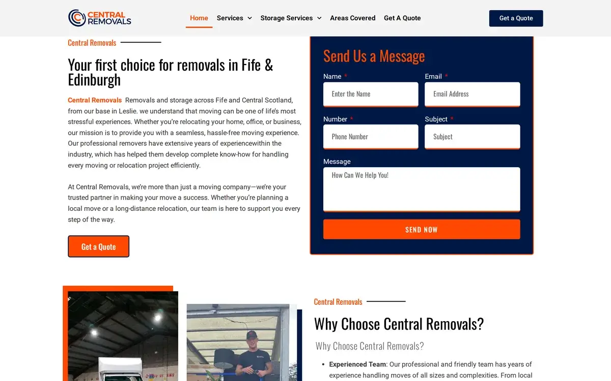 Removals website design